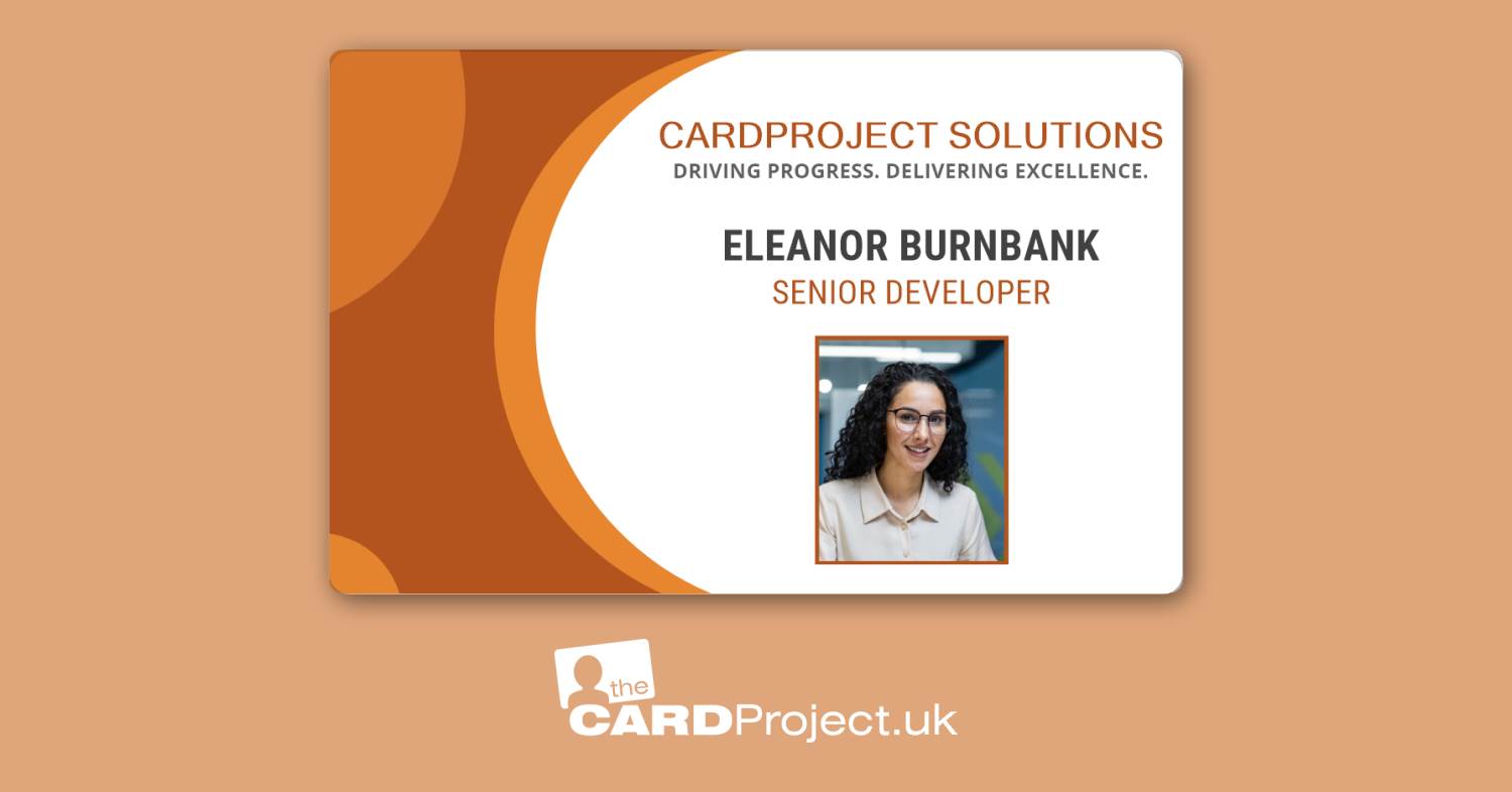 Orange Curve Double Sided Staff ID Card (FRONT)